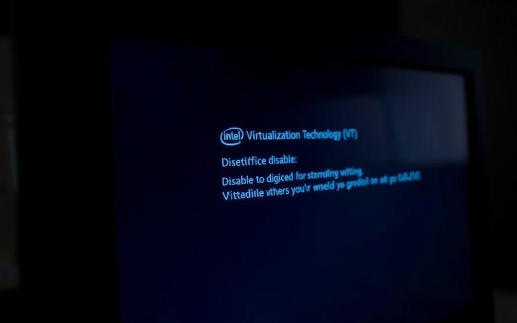 disable Intel Virtualisation Technology BIOS interface