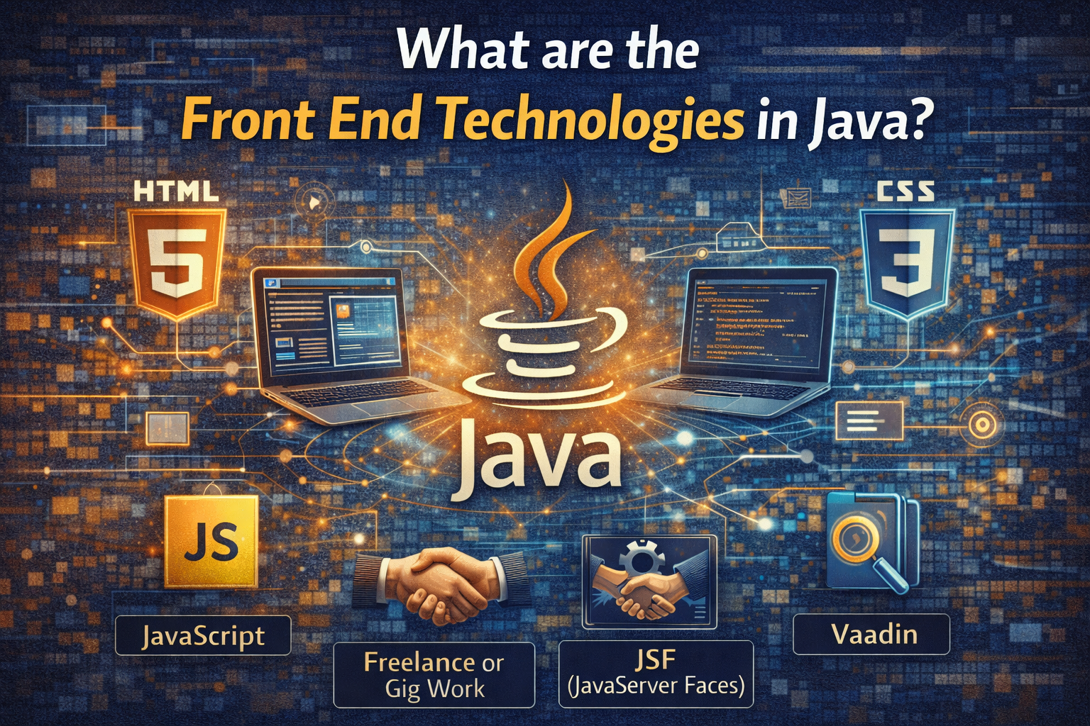 What are the front end technologies in java
